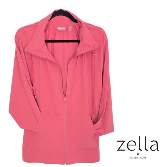 Zella Coral Color Long Sleeve Zip Up Lightweight Athletic Jacket Size Medium - Picture 1 of 5